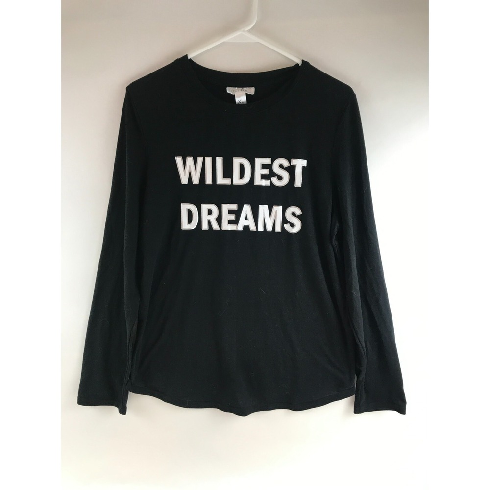 Just Be Shirt, Women's Size XL, Black, Long Sleeve, WILDEST DREAM, Sleepwear